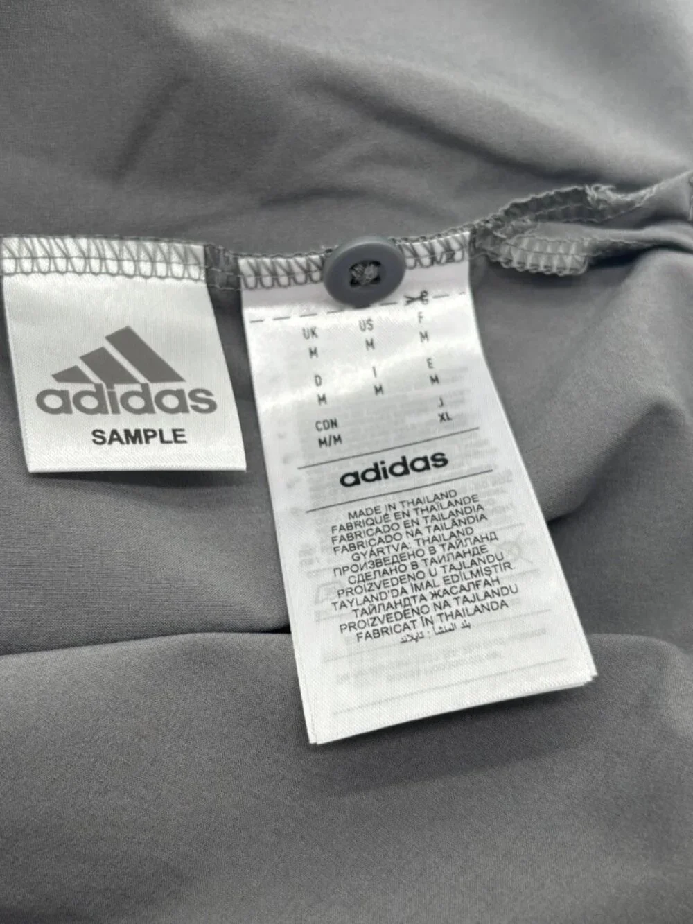 Adidas Men’s Short-Sleeve Button-Up  Polo Shirt, Sz. M, Gray-production Sample
